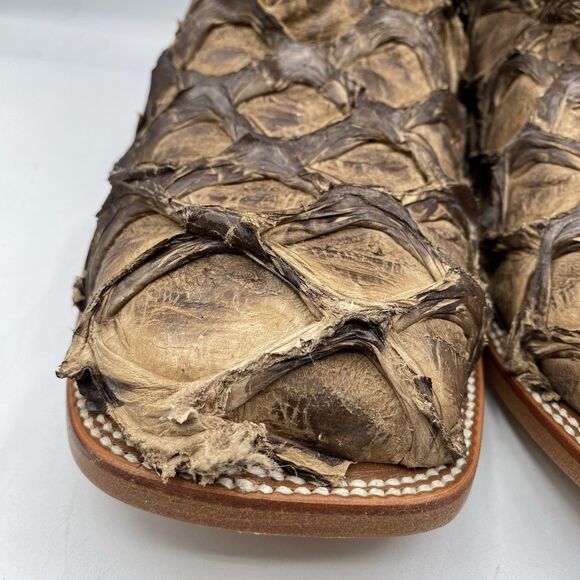 Cody James Western Boot Mens Men 10.5 EE Brown Pirarucu Exotic Square Toe Cowboy